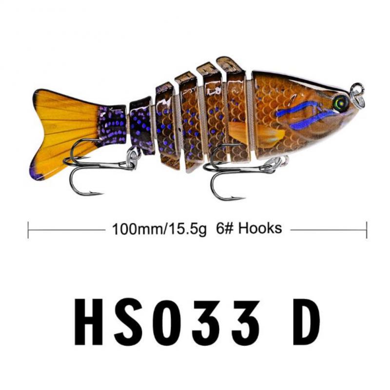 10cm 15.61g Wędkarstwo wabik plastikowa twarda przynęta multi-sekcja ryby bioniczny przynęta HS033 karpia paski gitara basowa Pesca wędkarskiego SwimBait: type4