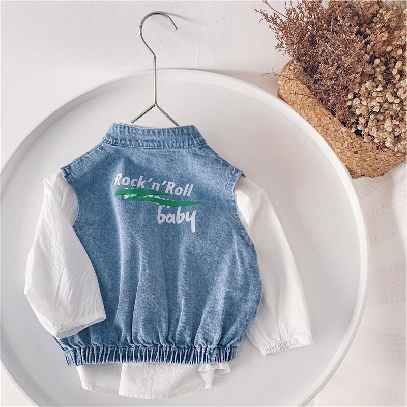 2021 New Spring Autumn boby Girls Kids Denim Pocket Vest comodo carino abbigliamento per bambini abbigliamento per bambini