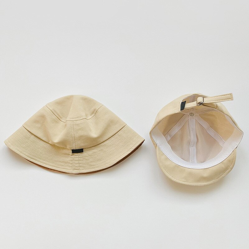 Forår sommer baby hat ensfarvet baby pige dreng solhat justerbar børn baseball kasket blød bomuld børn fisherman bucket cap