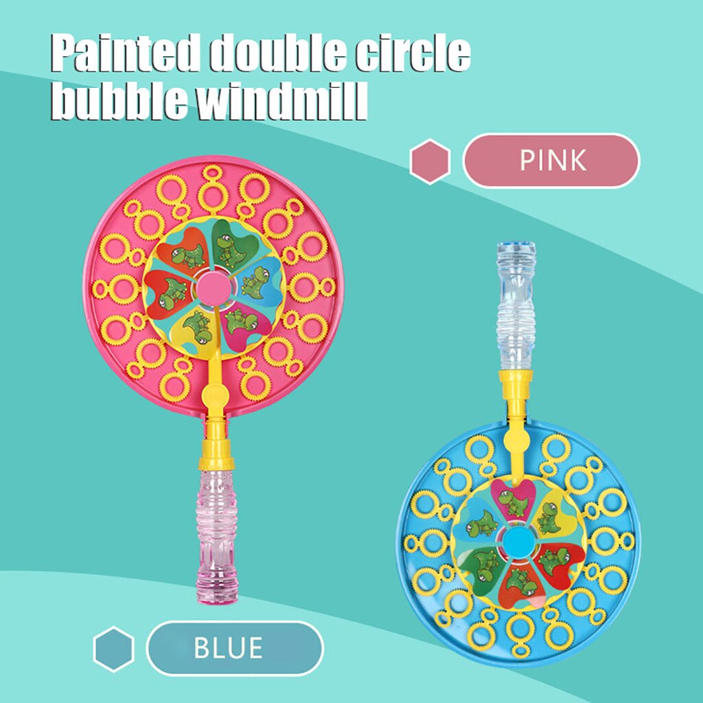Windmolen Bubble Blower Stok Leuk Voor Outdoor Play & Verjaardag Met 70 Ml Vloeibare