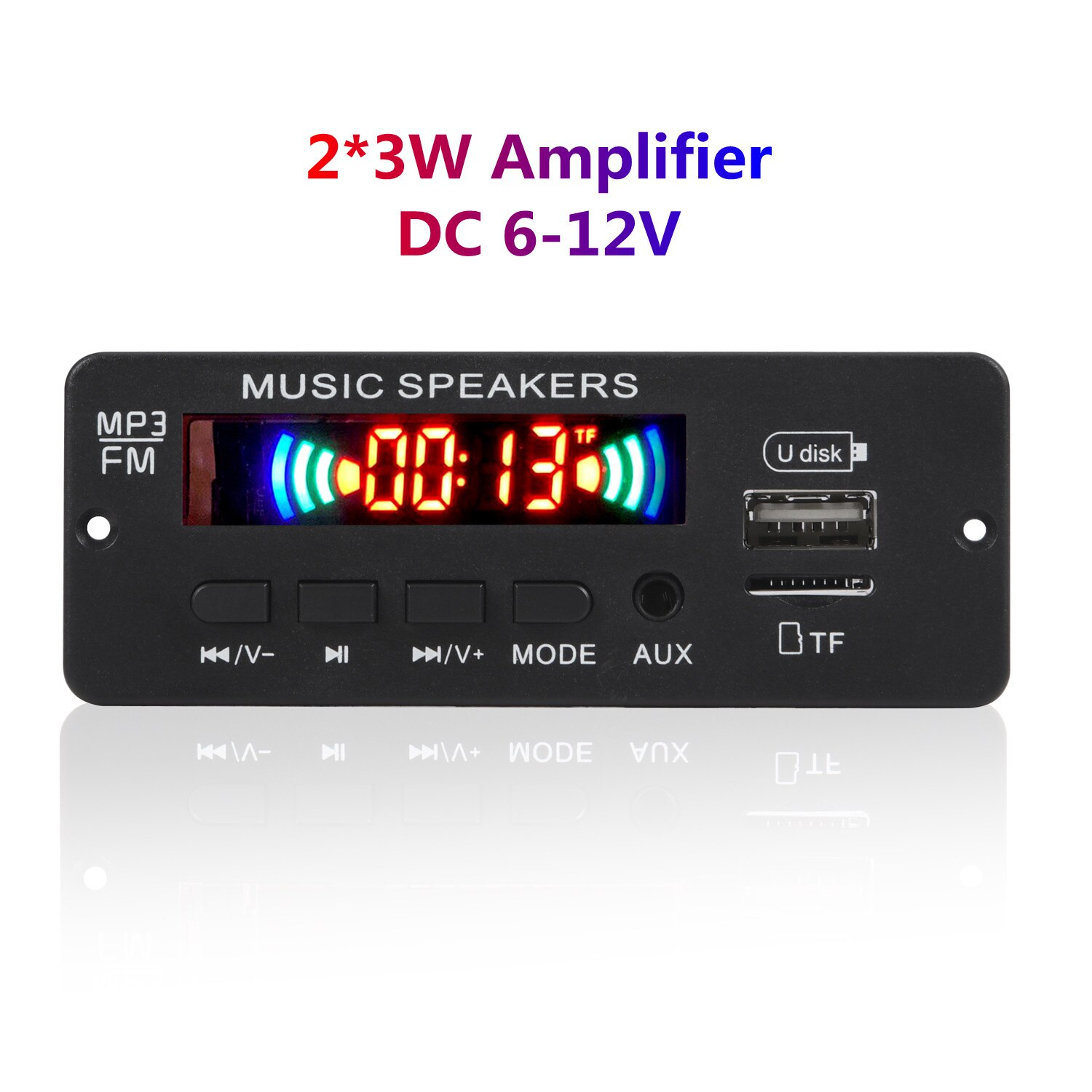 2*25W 50W Amplifier MP3 Player Decoder Board 6V-18V Bluetooth 5.0 Car FM Radio Module Support TF USB AUX