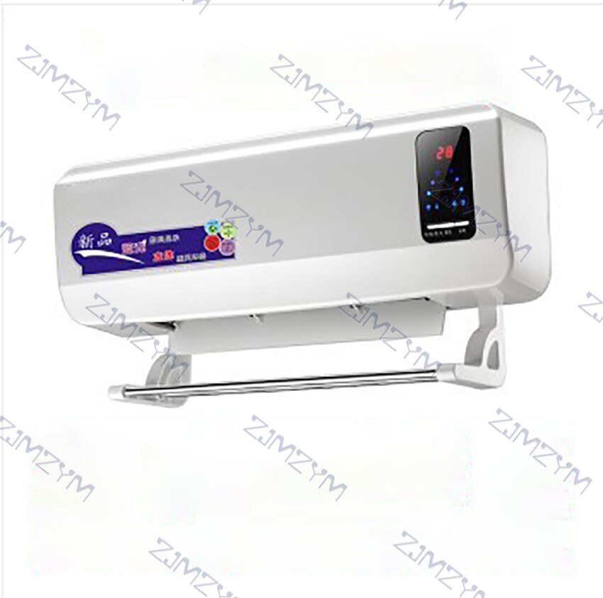 2000W Electric Heater Fan Wall Mounted Air Conditioner Household Telecontrol PTC ceramic heating Wall Hanging Warmer Device 220V: with airer