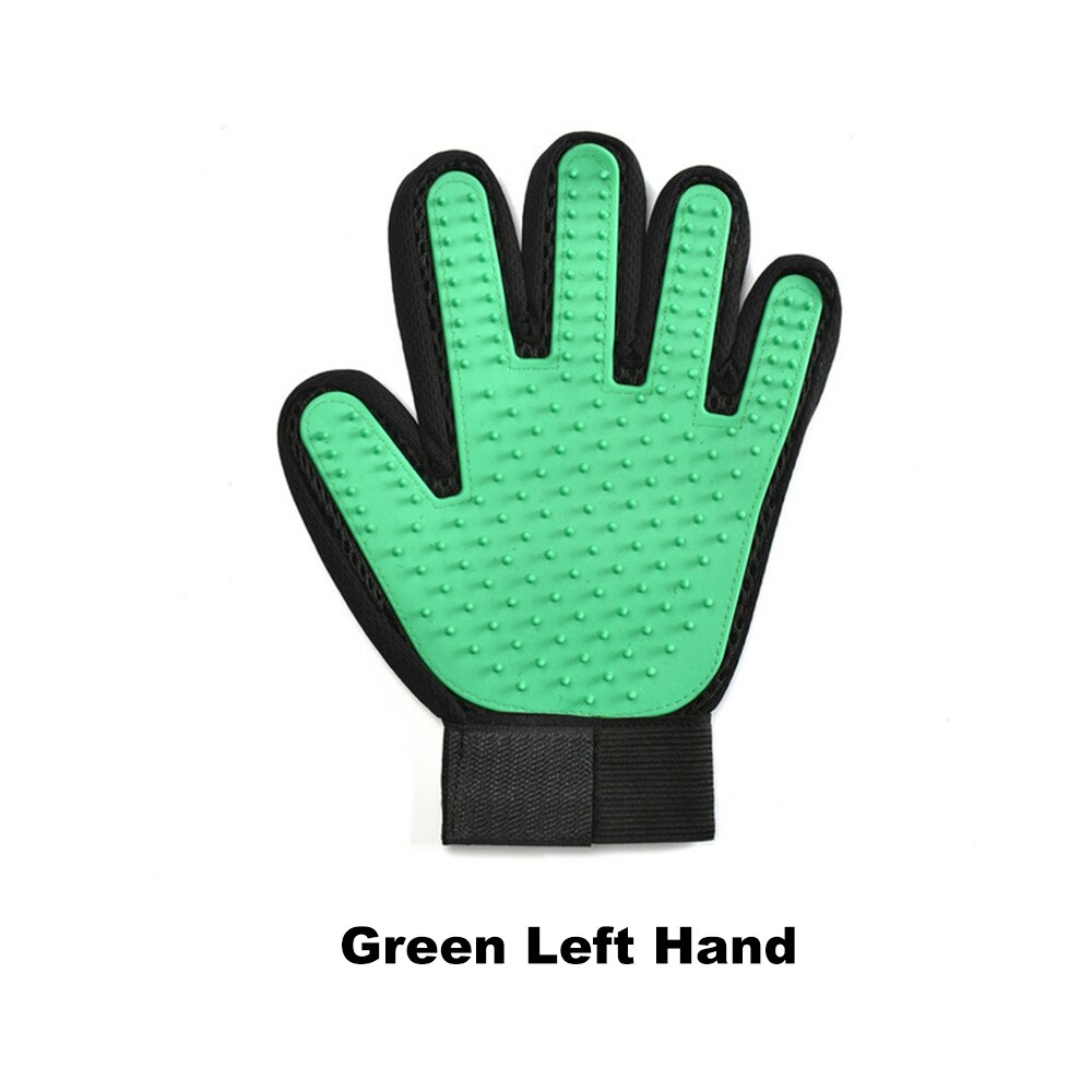 Katze Pflege Handschuh für Katze Kamm für Haar Kardieren Gute für Katzen Zubehör Produkte für Haustiere Salon Pinsel Gatos Accesorios: Grün links