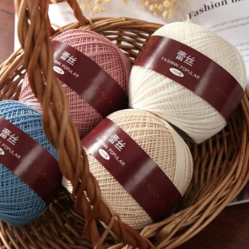 Size e 6,  lace yarn, cotton, crochet yarn, colorful thread, ball, handmade embroidery, cross stitch, needle lace, diy crochet dolls