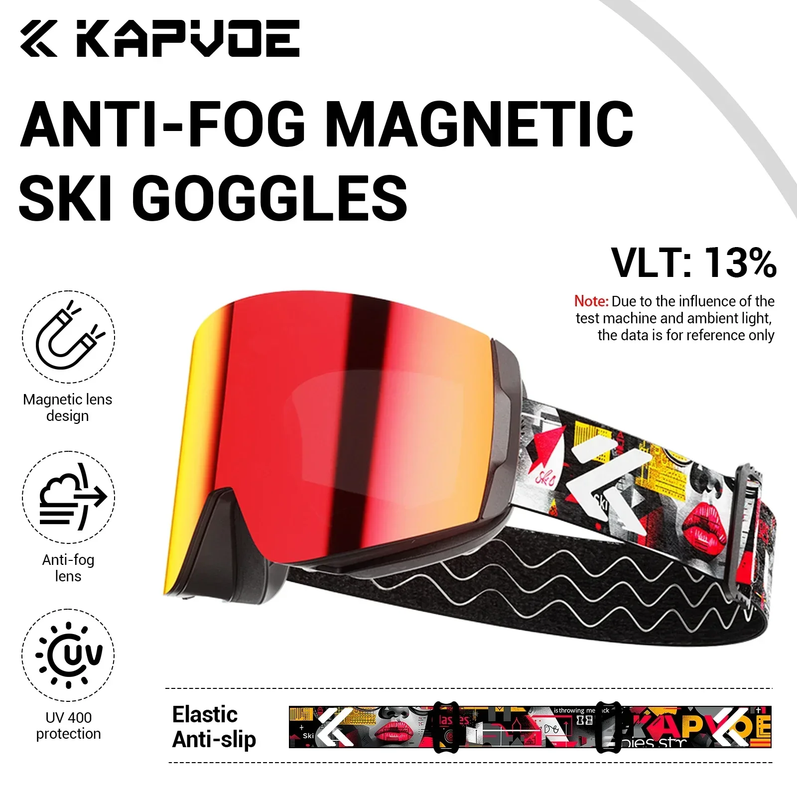 KAPVOE Occhiali da sci fotocromatici Doppi strati Lenti anti-appannamento UV400 Occhiali da sci sport invernali Sci Snowboard Uomo Donna Neve Nuovo: Beige