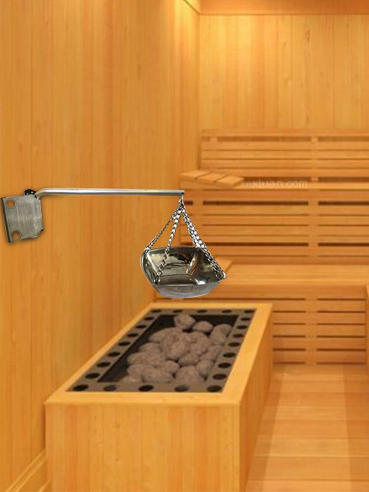 Sauna aromaterapi oljekopp rustfritt stål eterisk olje holder bolle for badstue og spa rustfritt stål duft oljeholder