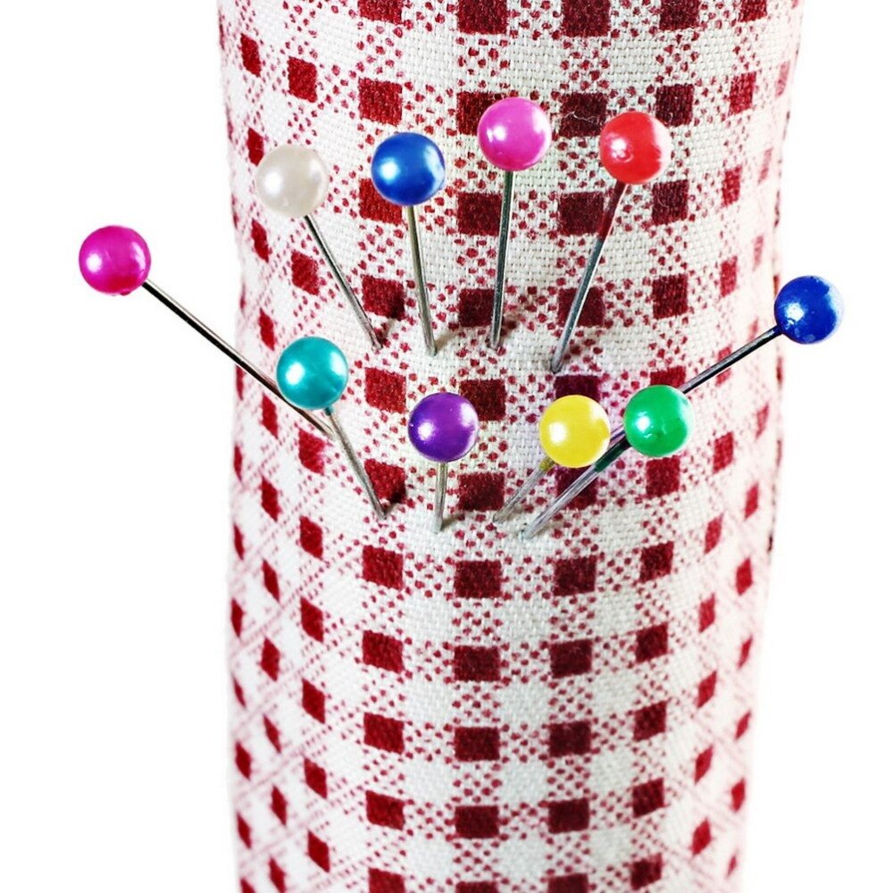 200 Stuks Rechte Hoofd pins Kleurrijke Ronde Parel Hoofd Dressmaking Quilten Pinnen Corsage Pin voor Ambachten Naaien Decoratie Gereedschappen