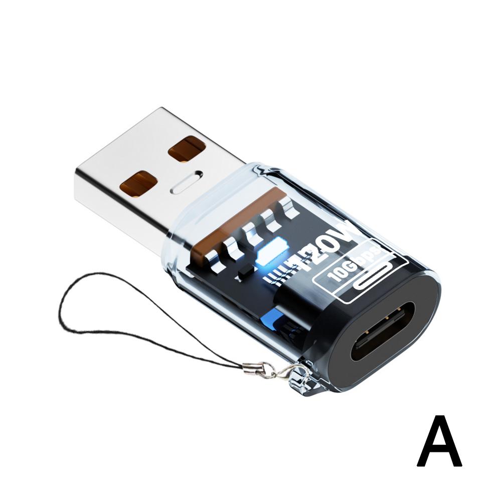 USB 3.2 Type-A To USB-C Adapter OTG 10Gbps 40Gbps 120W 240W 3in1 Fast Charging Adapter Data Transmission Headphones Converter: WHITE
