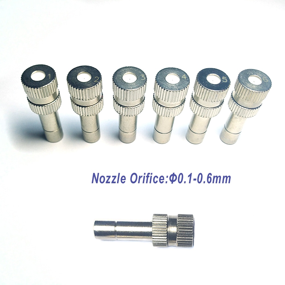 20 stk hurtigskyvende dyser forniklet duggspray sprinkler dugg hagedyse for dugging kjølesystem 1/4 &quot; tomme
