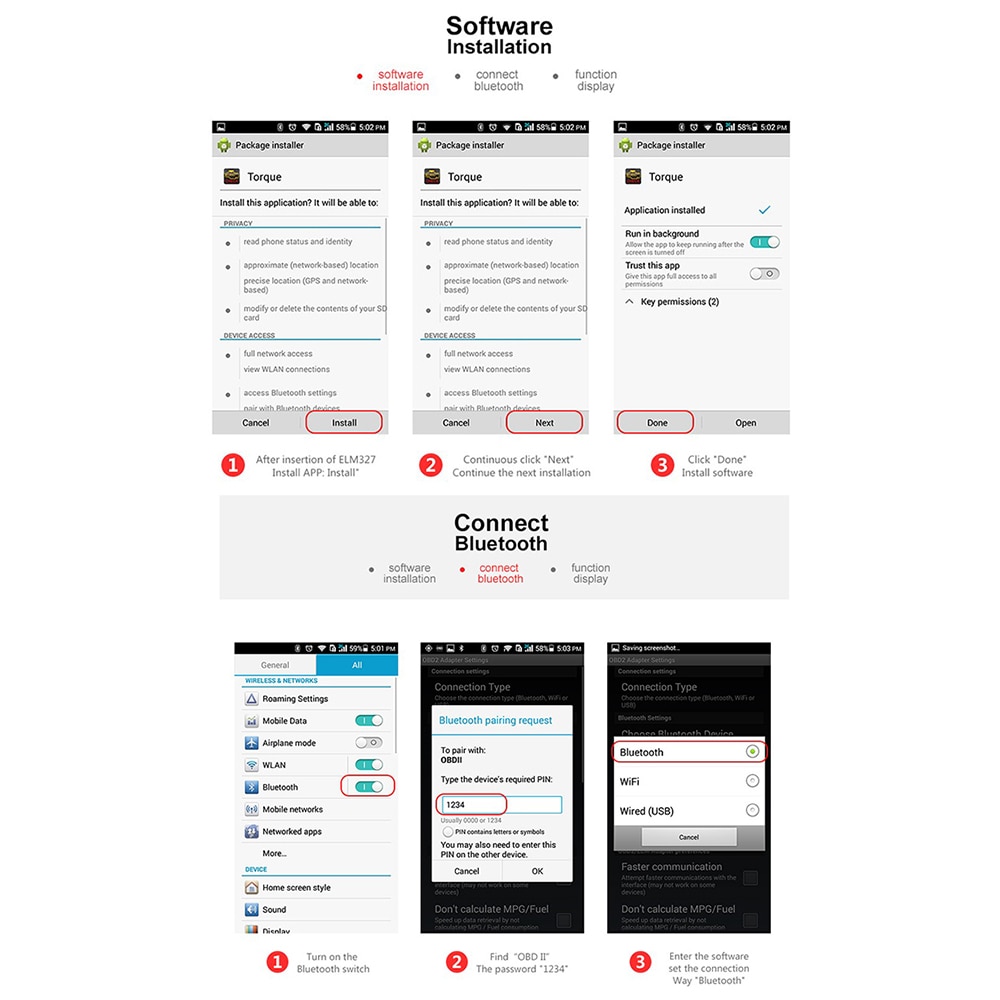 OBD2 Scanner Bluetooth ELM327 Car Diagnostic Tool OBDII Auto Diagnostic Tool ELM327 V2.1 OBD2 Code Reader for Android