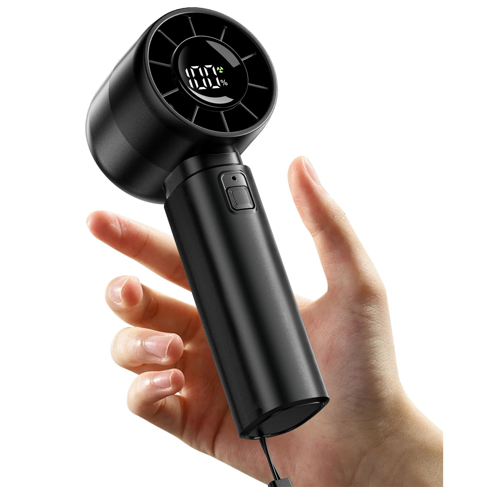 Mini ventilador de mano coldSky, ventilador recargable portátil con batería de 4000mAh con pantalla LED, ventilador Turbo de 5 velocidades para viajes en la playa y vacaciones