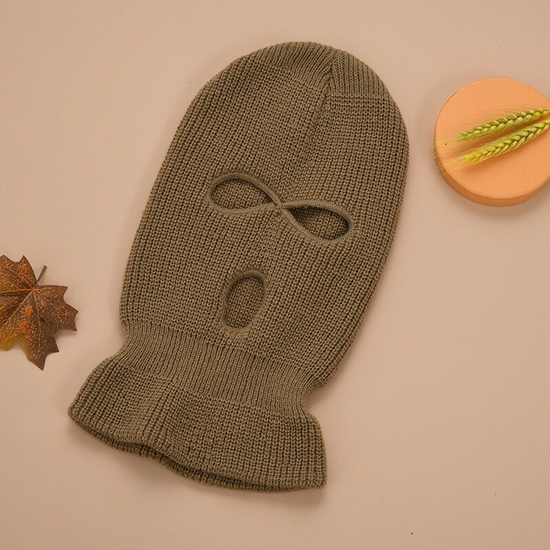 SAki Maske Gestrickte Gesicht Abdeckung Winter Balaclava Full Face Maske für Winter Outdoor Sport CS Winter Drei 3 Loch Balaclava stricken Hut: 10