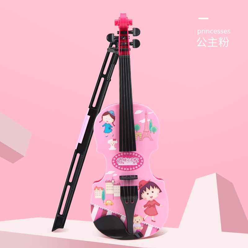Simulation violin legetøj børn musikinstrument musik legetøj dreng pige børn musikinstrument nybegynder: Lyserød