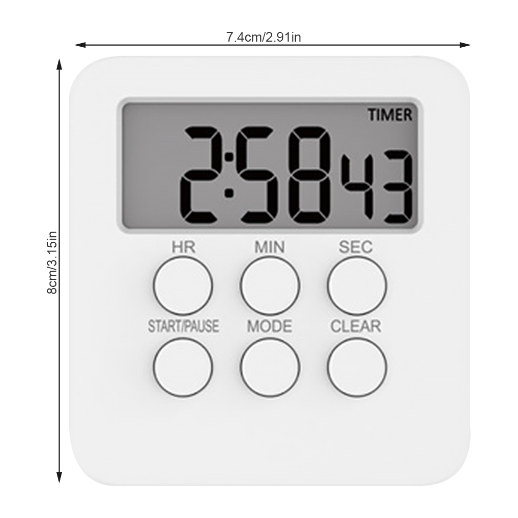 LED Kitchen Timer Digital Timer Square Cooking Count Up Countdown Alarm Clock Sleep Stopwatch Clock Kitchen Gadgets