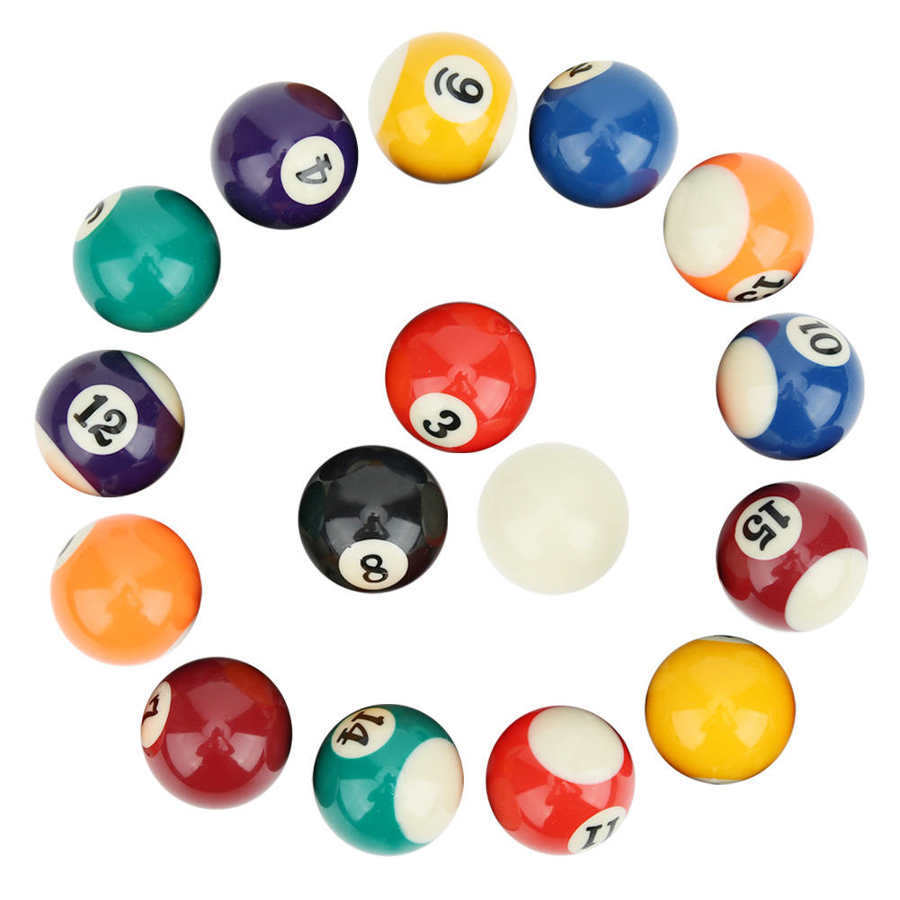16 stk børne billard bordkugler sæt 38mm harpiks små pool kø bolde komplet sæt legetøj mini pool bord tilbehør