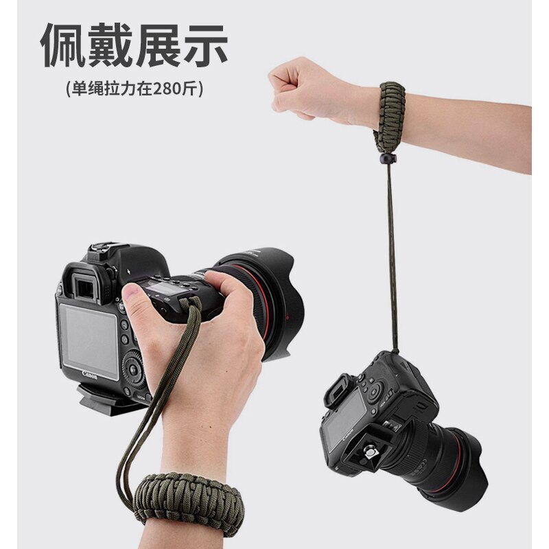 Cámara correa de mano para Canon EOS R5 R6 RP 5DII 5D3 5DIV 6DII 80D 90D 770D 800D 250D SL3 SL2 agarre Paracord trenzado pulsera