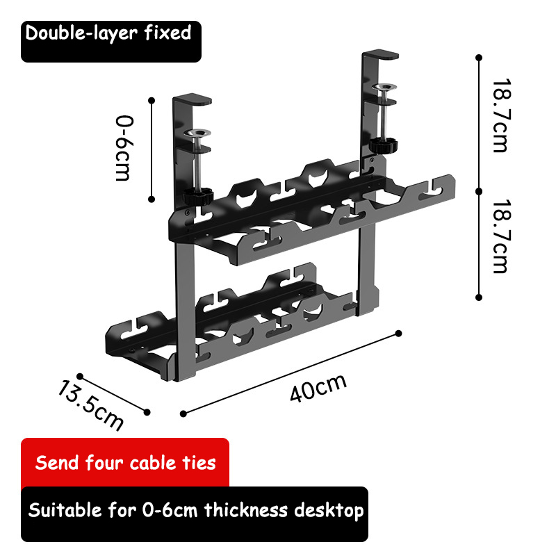Under Desk Cable Management Tray No Drilling Extendable Metal Under Table Storage Rack mesh Home Office Desk Wire Organizer: light yellow