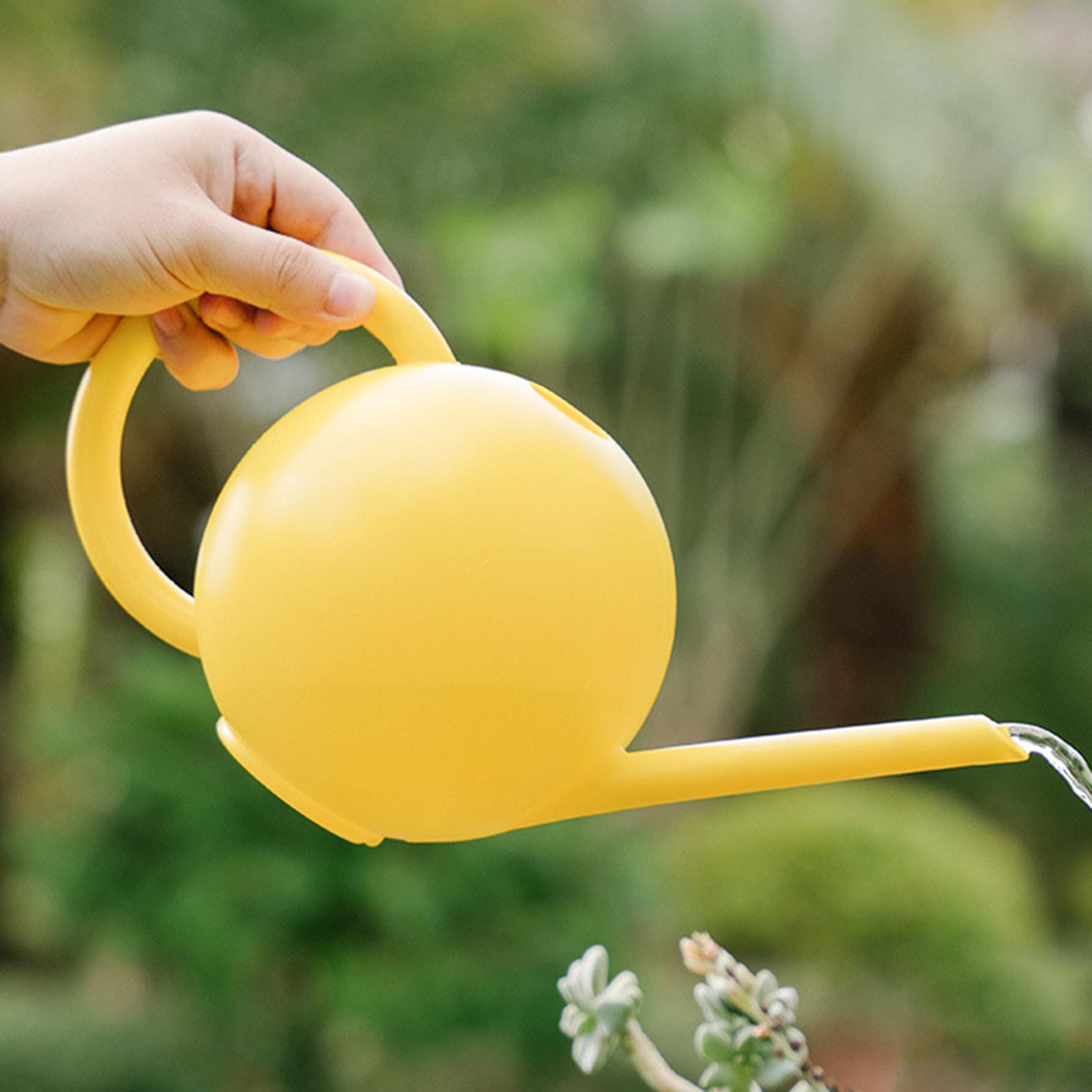Long Mouth Watering Can Flower Plant Watering Pot 1500ml for House Plants Garden Tool: Yellow B