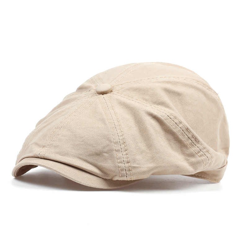 VORON casual brand hats unisex cotton beret cap outdoor autumn winter berets hats cap hat: Khaki