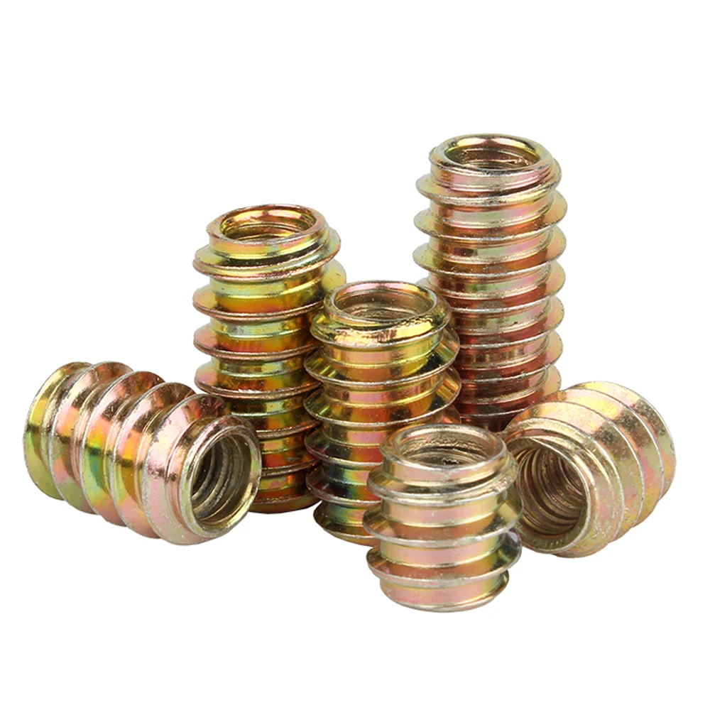 10/50 Stuks M6 M8 M10 Zink Legering Ijzer In Koolstofstaal Hex Socket Drive Insert Moeren Met Schroefdraad Voor Houten Meubelen