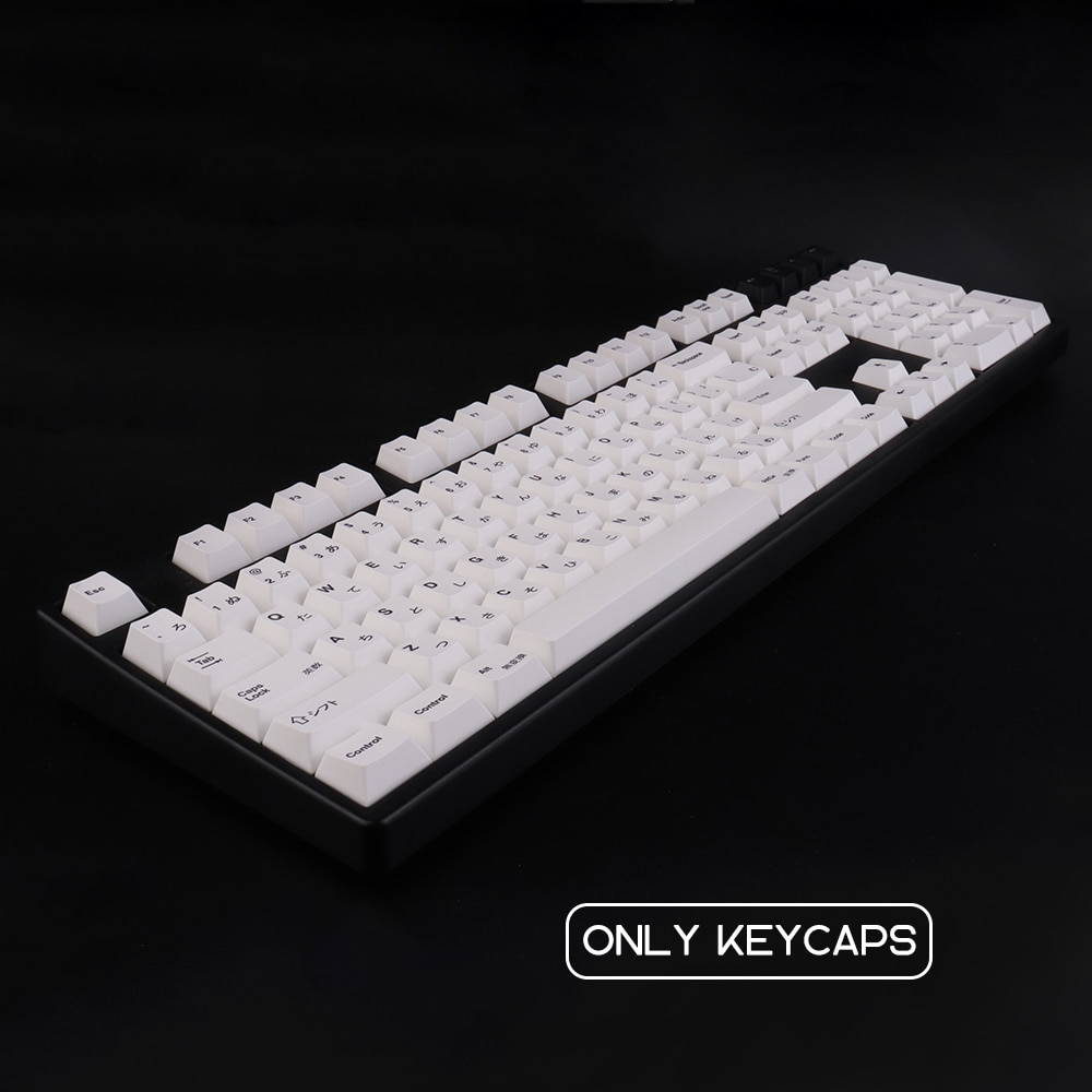 135 Keys Cherry Profile DYE-Sub Japanese PBT Keycap Minimalist White Theme Minimalist Style Suitable For Mechanical Keyboard