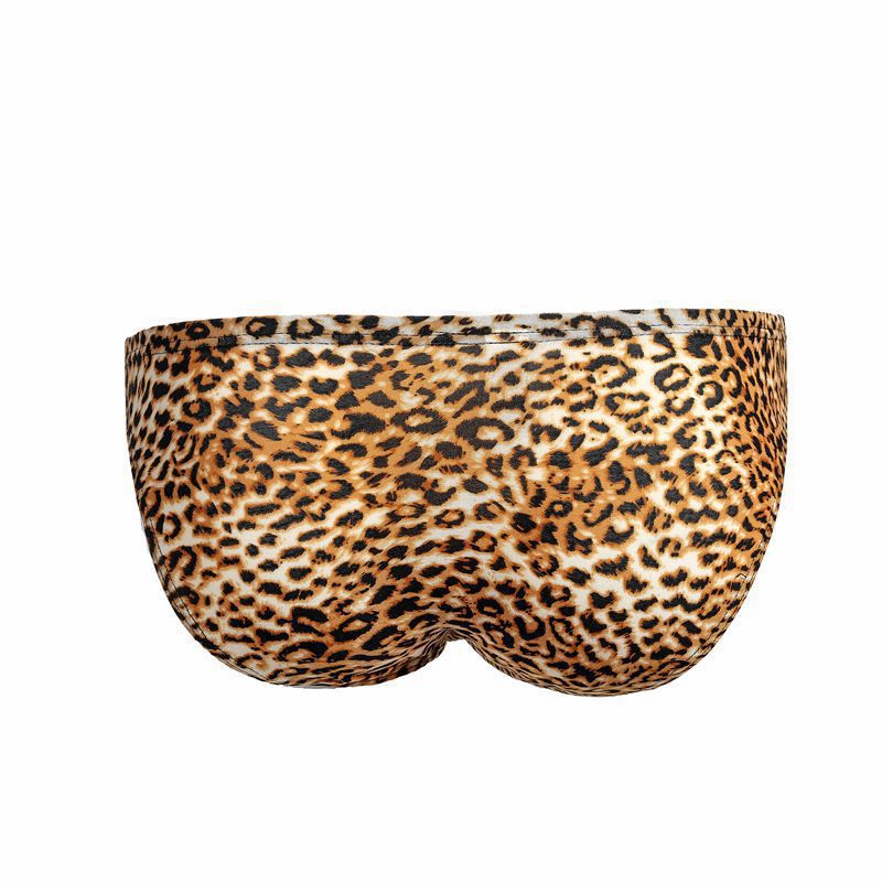 Style Brand Men&#39;s Gay Underwear Leopard Briefs Tide Wild Male Thin Underpants Cool Breathable Panties