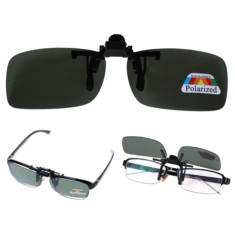 Nowy 1 szt. Clip-on spolaryzowane okulary przeciwsłoneczne Night Vision Flip-up okulary do jazdy w dzień