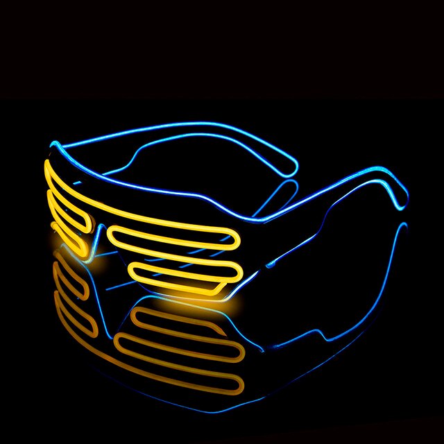 LED Leuchtende Nachtsicht Gläser Halloween glühend Neon- Weihnachten Party Blinklicht Sonnenbrille Glas Festival Brillen: 010