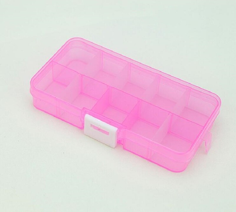10 slidser gennemsigtig opbevaringsboks perler transportabel plastik arrangør taske håndværk perler containerc diy