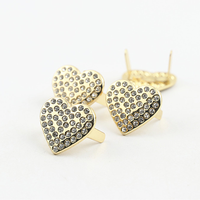 2 stücke Metall Herz bilden Strass Schnalle Schuhe Clip Verschluss für Tasche Bekleidung Schuhe Hardware- DIY Leder Handwerk Zubehör