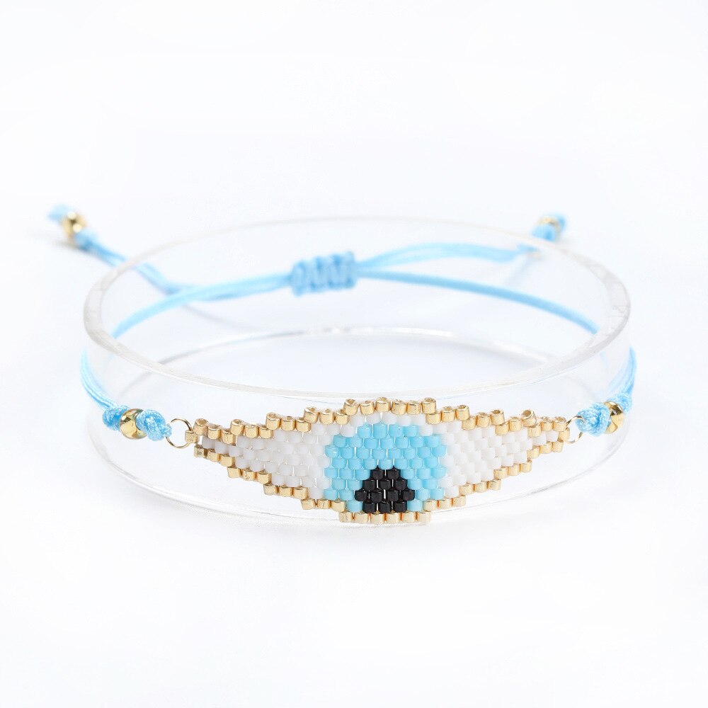 BLUESTAR 2 pièces un ensemble fleur de prunier Miyuki dame Bracelets à la main mauvais œil tissé MIYUKI perle Bracelets Pulsera Mujer bijoux