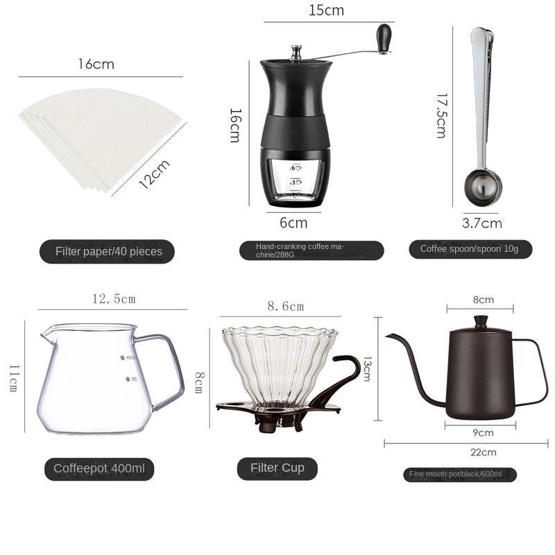 Coffee Bean Grinder Hand Grinder Coffee Machine Home Small Fresh Grinder Hand Grinder Set Birthday Year Box: 6-Piece Grinder Set