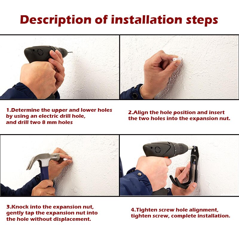 Heavy Duty Metal Hook Garage Storage Rack Wall Mount Bicycle Hanger Hooks Wall Mount Ladders Garden Tool Anti-slip Organizer