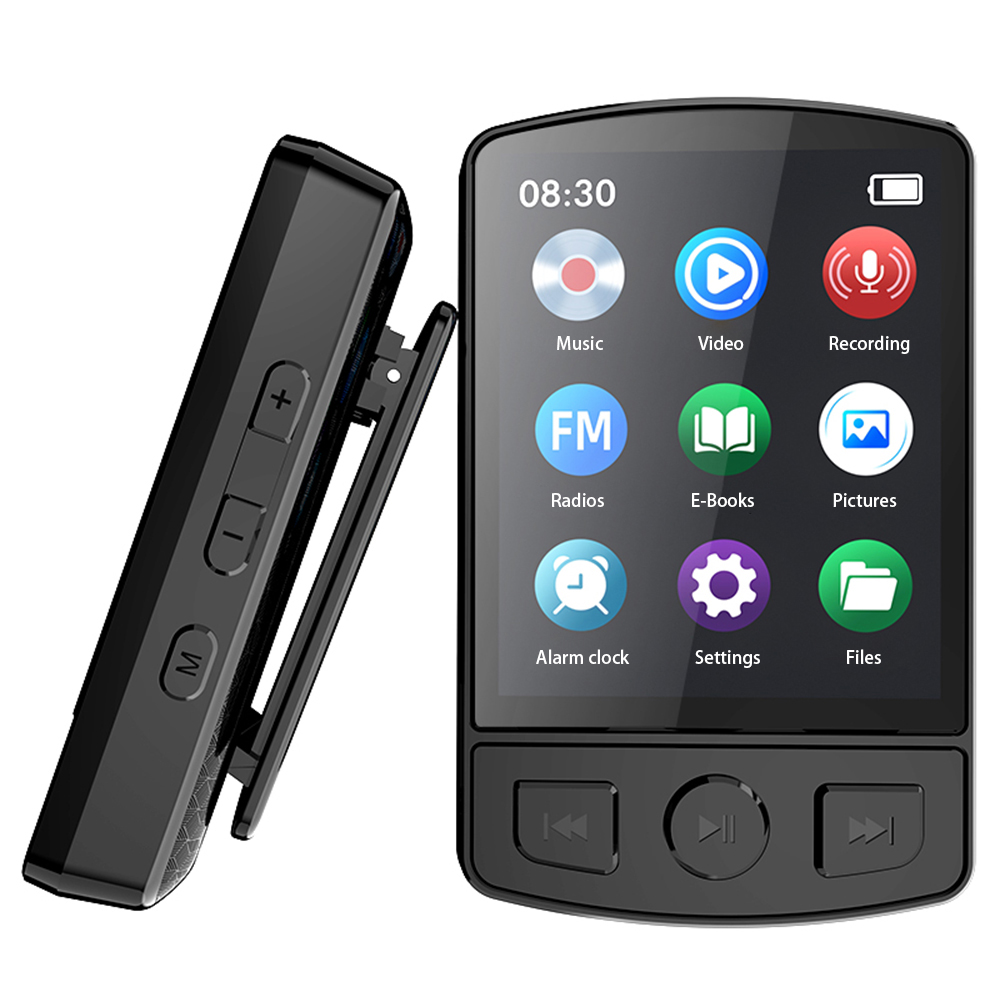MP3 Player Bluetooth 5.2 1.77 inch Screen Music Player with Speakers Lossless Sound with Recording E-Book Video Playing: Default Title