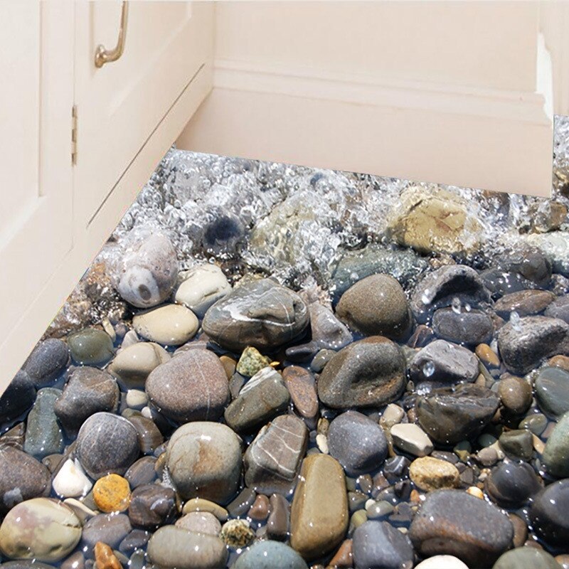 3d gulv vegg klistremerker Strand flyttbare veggmalerier dekaler dårlig soverom hjemmeinnredning 50 x 70cm