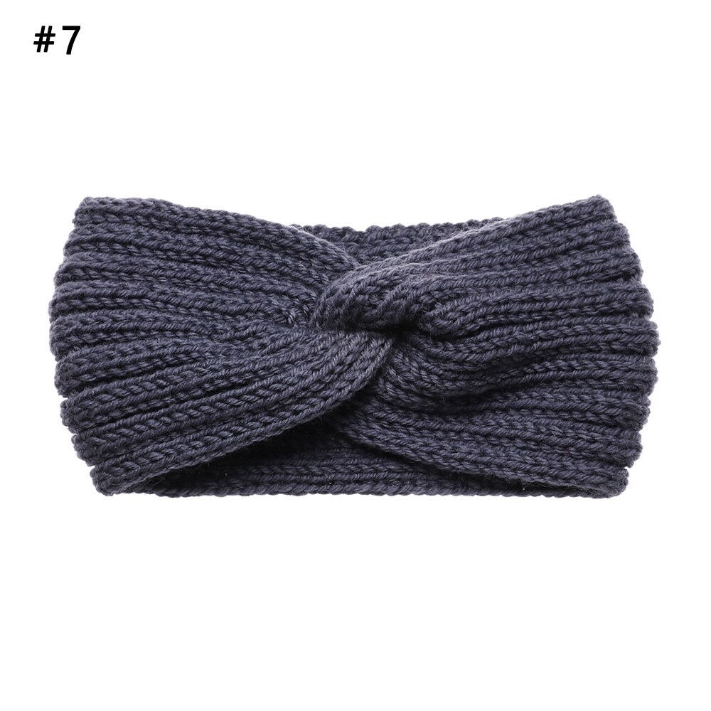 Bandeaux en laine tricotés au Crochet | Bandeaux d'hiver pour femmes, style bohémien, tissage croisé fait à la main, et solide: 7