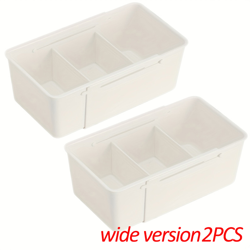 Caja de almacenamiento de compartimentos ajustable, cajón de almacenamiento retráctil funcional para el hogar con divisor de compartimentado: Naranja