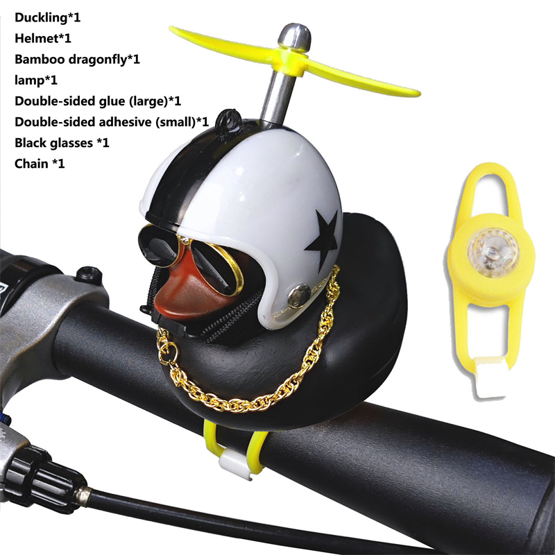 Gele Eend Fietsverlichting Bel Schattige Kleine Stuur Hoorn Lamp voor MTB Racefiets Motorhelm Rijden Fietsen Accessoires speelgoed: WHITE