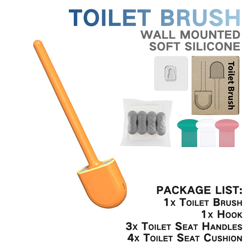 Wc Pinsel Silikon Wc Reinigung Pinsel Wand Montiert Wc Reiniger Besen Set Moderne WC Kit Schönheit Bad Zubehör