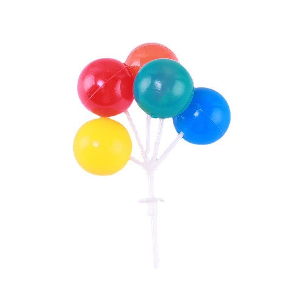 1 sæt regnbuefarvet ballon slikkepind kage topper tillykke med fødselsdagsfest dessert indsæt flag dekoration. børns fødselsdagsdekoration: Flerfarvet