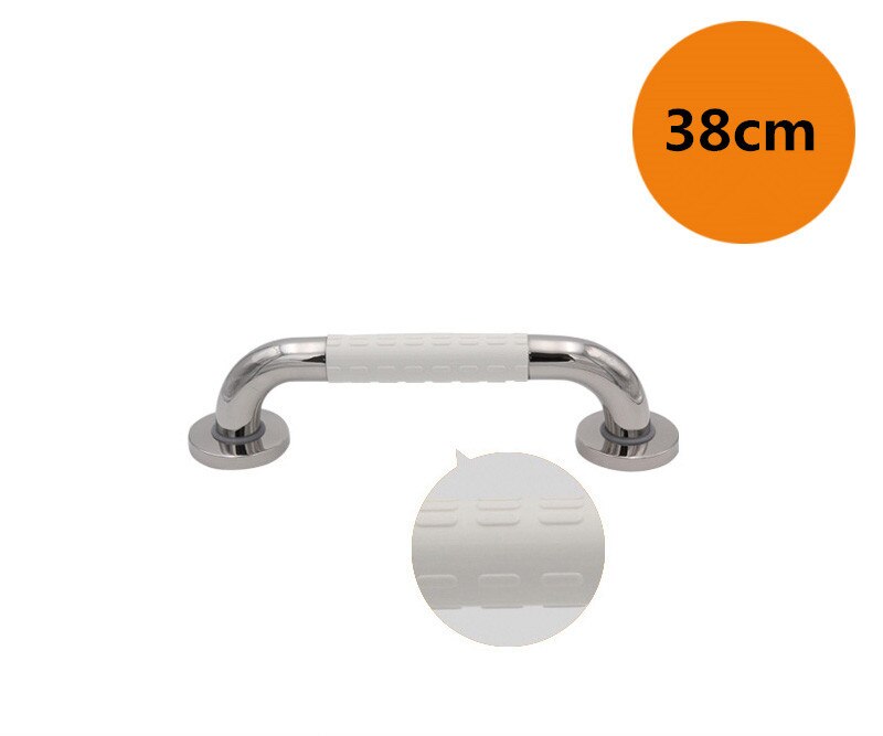 Säkerhetshandtag badrumsbadkar toaletthandtag 304 handtag i rostfritt stål duschhandtag för toalettstöd: Vit 38cm