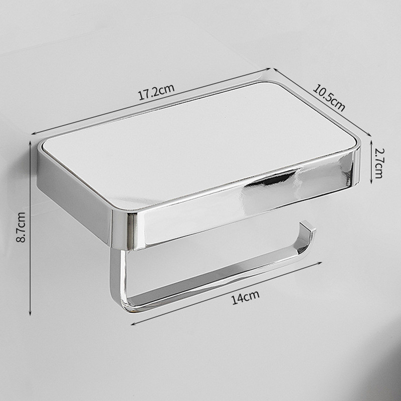 Tuqiu-soporte de papel higiénico gris cromado, portarrollos de papel de acero inoxidable con estante de almacenamiento para teléfono: Morado