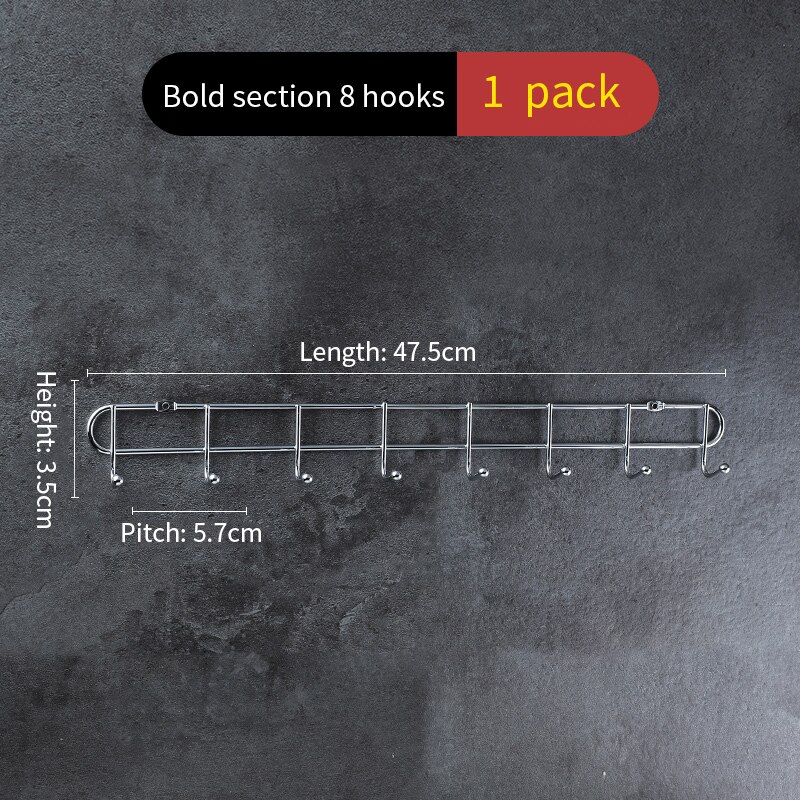 Over The Door 10 Hooks Home Bathroom Organizer Rack Clothes Coat Hat Towel Hanger Good Load-bearing Wrought Iron Material: 8 hooks Bold