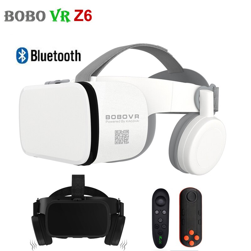Neueste BoBo VR Z6 Gläser 3D Virtuelle Realität Drahtlose Bluetooth VR Headset Helm Für iPhone Android Smartphone 4,7-6,2 "zoll