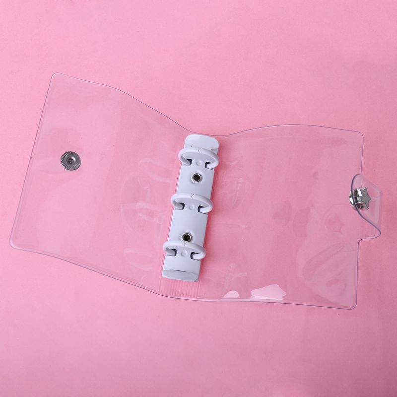 Transparent 3 Holes Mini PVC Loose Leaf Notebook Notepad Sheet Shell File Folder Cover