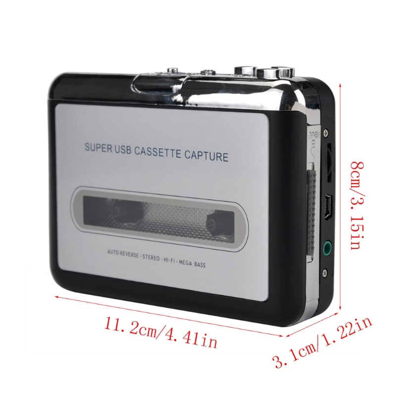 Mini-USB enregistreurs Cassette convertisseur de bande pour lecteurs MP3 PC Portable 090F