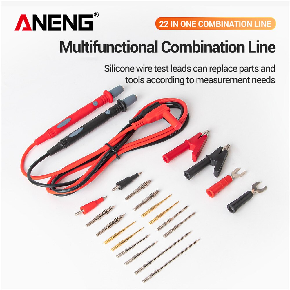 1000V 22In 1 Silicone Digital Multimeter Test Lead Multi-function leads Test Cable SMD SMT Needle Tip for FLUKE for Vichy