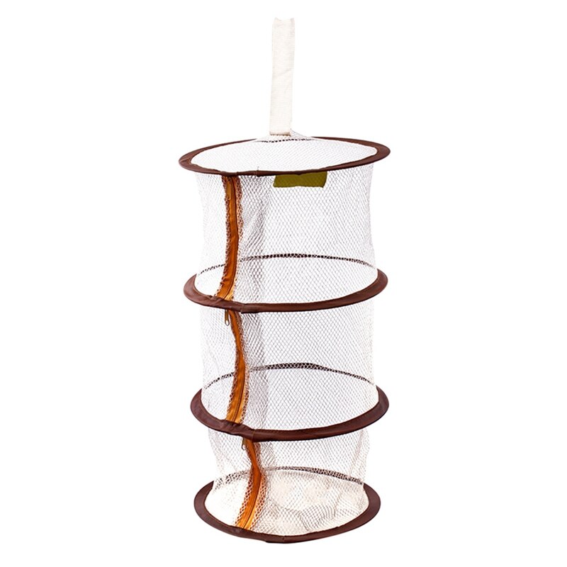 Cesta de ropa interior, cesta de tres capas con cremallera, cesta colgante para secado de moscas antimosquitos