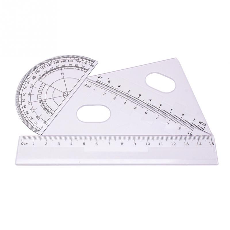10pcs/set Math Drawing Tools Kit Compasses Set Plastic+metal Geometry Protractor School Ruler Eraser Ruler Sharpener For Student