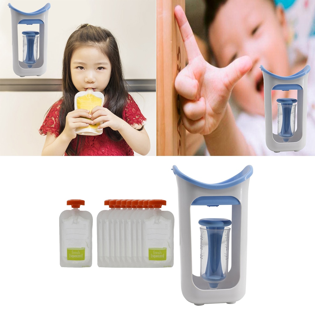 Herbruikbare Babyvoeding Knijper & Opslag Zakjes Set, maken Organische Voedsel Puree Voor Kinderen Peuters Winkel In Navulbare Squeeze Zakjes